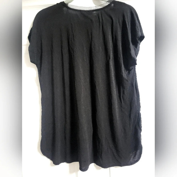 Bar III - Black Athletic Top with Mesh Trim, Size M - Picture 4 of 5